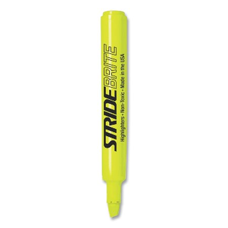 STRIDE StrideBrite Tank Highlighter, Fluorescent Yellow Ink, Chisel Tip, Yellow Barrel, 12PK 42005